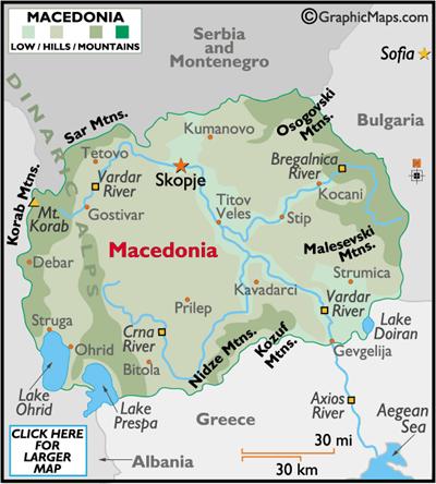 Map of the Former Yugoslav Republic of Macedonia