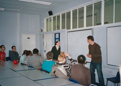 Students viewing an IWB game